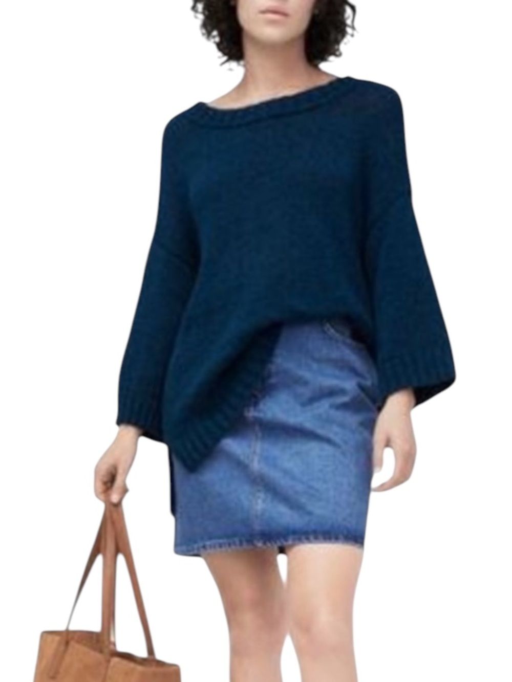 UGG Nova Oversized Crew Neck Pullover Sweater in Denim Blue Size Large — Layers